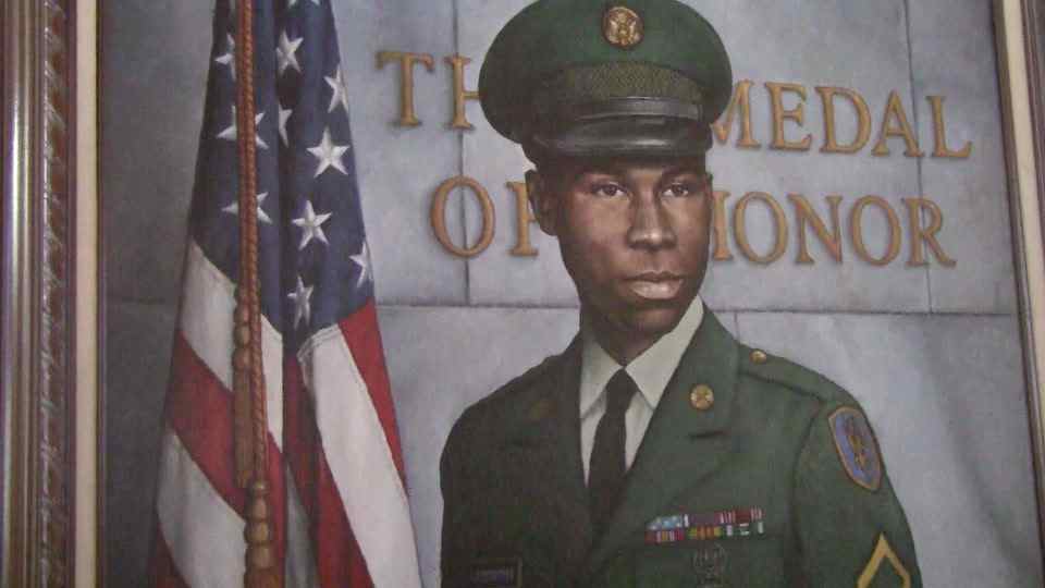 Image of portrait of PFC Garfield Langhorn, painted by Gerald Slater